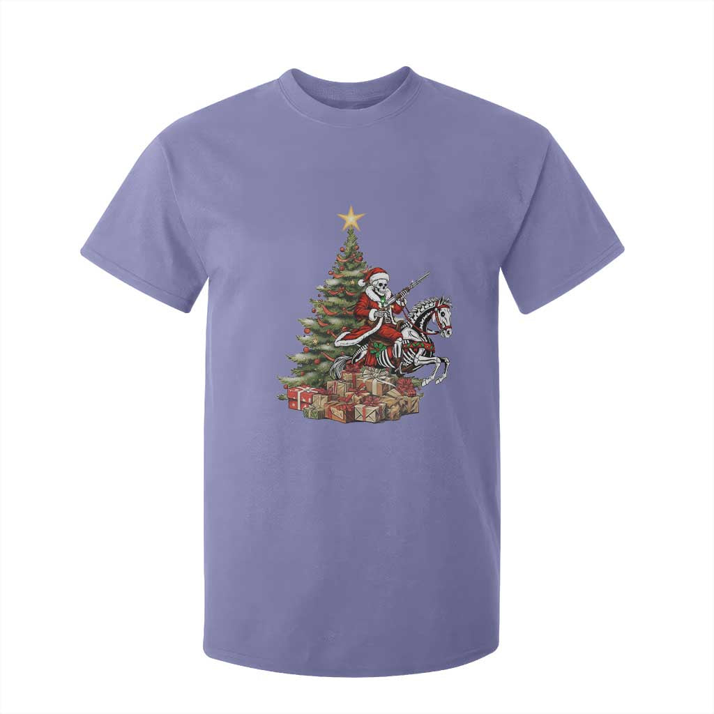 Outlaw Cowboy On Skeleton Horse T Shirt For Kid Dark Western Christmas TS12 Violet Print Your Wear