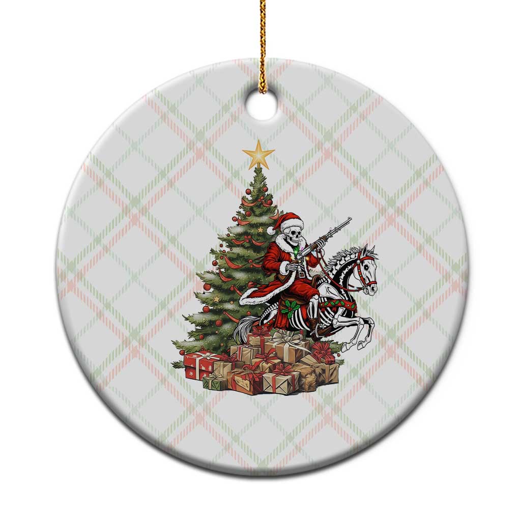 Outlaw Cowboy On Skeleton Horse Ceramic Ornament Dark Western Christmas TS12 1pc Christmas Plaid Print Your Wear