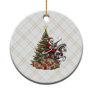 Outlaw Cowboy On Skeleton Horse Ceramic Ornament Dark Western Christmas TS12 1pc Christmas Plaid Print Your Wear