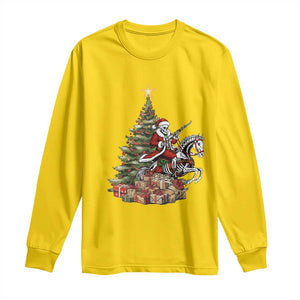 Outlaw Cowboy On Skeleton Horse Long Sleeve Shirt Dark Western Christmas TS12 Daisy Print Your Wear