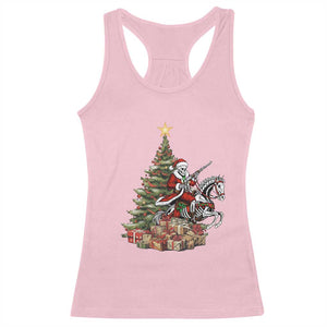 Outlaw Cowboy On Skeleton Horse Racerback Tank Top Dark Western Christmas TS12 Light Pink Print Your Wear