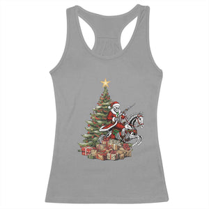Outlaw Cowboy On Skeleton Horse Racerback Tank Top Dark Western Christmas TS12 Sport Gray Print Your Wear