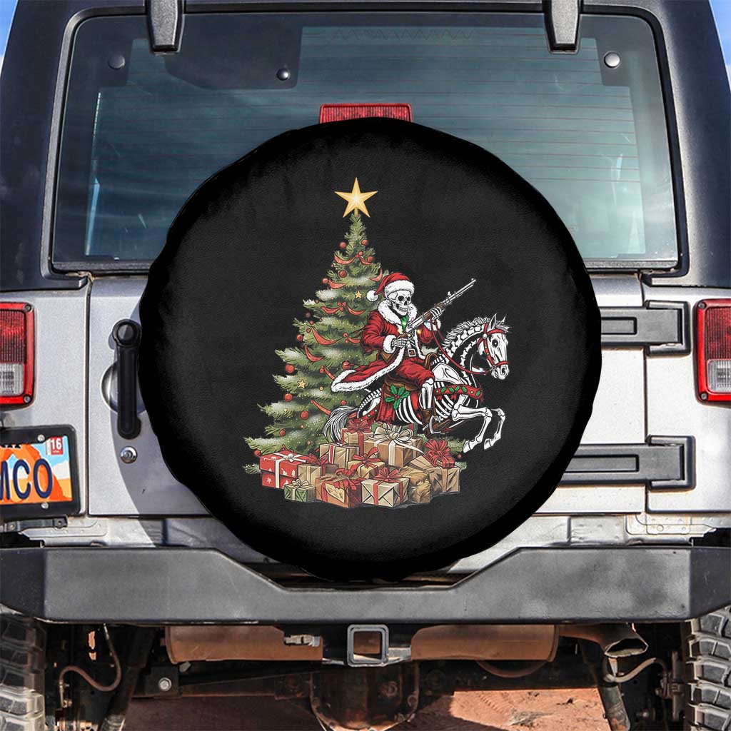Outlaw Cowboy On Skeleton Horse Spare Tire Cover Dark Western Christmas TS12 No hole Black Print Your Wear