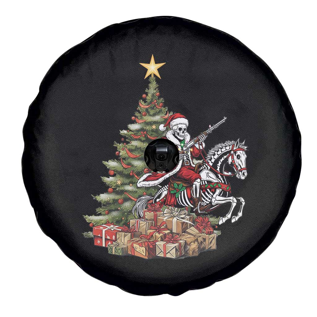 Outlaw Cowboy On Skeleton Horse Spare Tire Cover Dark Western Christmas TS12 Print Your Wear