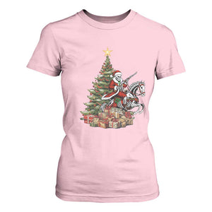 Outlaw Cowboy On Skeleton Horse T Shirt For Women Dark Western Christmas TS12 Light Pink Print Your Wear