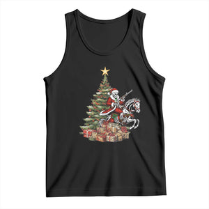 Outlaw Cowboy On Skeleton Horse Tank Top Dark Western Christmas TS12 Black Print Your Wear