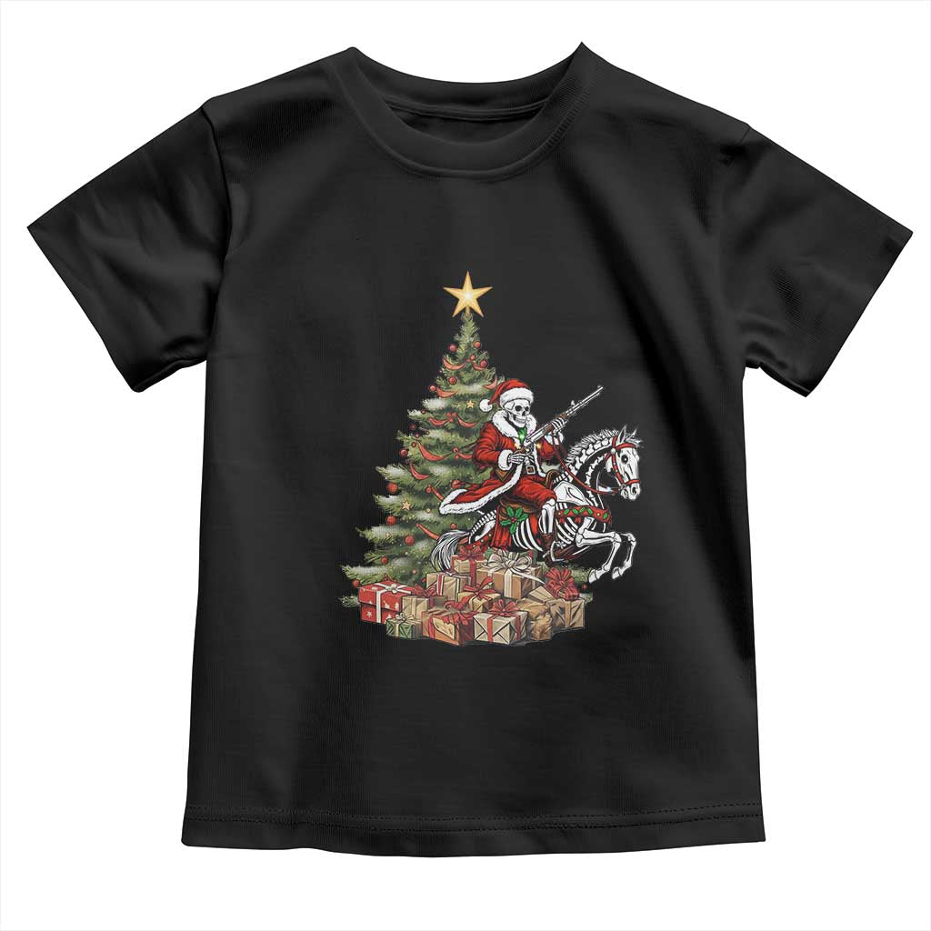 Outlaw Cowboy On Skeleton Horse Toddler T Shirt Dark Western Christmas TS12 Black Print Your Wear