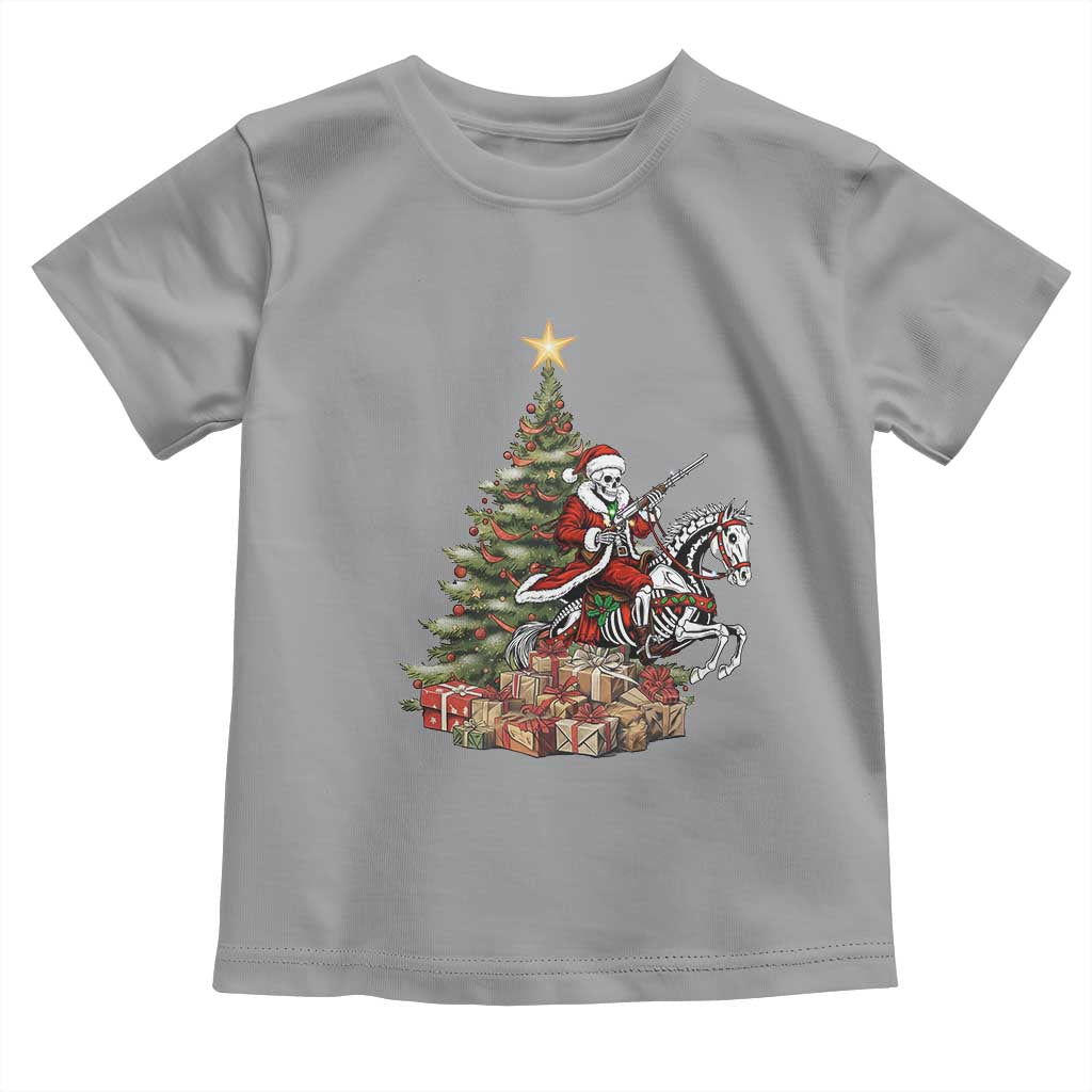 Outlaw Cowboy On Skeleton Horse Toddler T Shirt Dark Western Christmas TS12 Sport Gray Print Your Wear