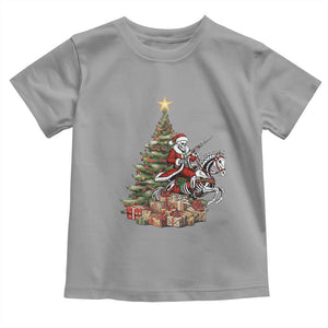 Outlaw Cowboy On Skeleton Horse Toddler T Shirt Dark Western Christmas TS12 Sport Gray Print Your Wear