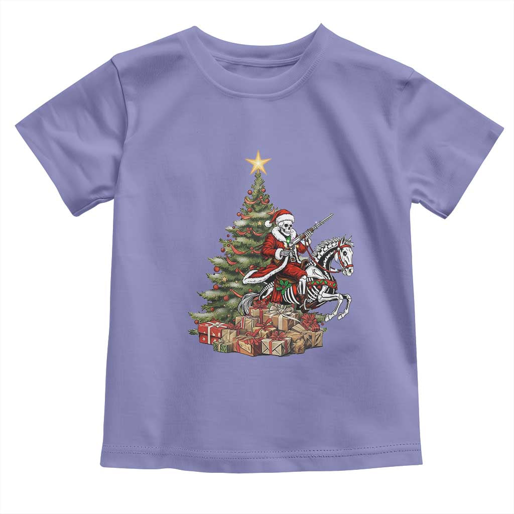 Outlaw Cowboy On Skeleton Horse Toddler T Shirt Dark Western Christmas TS12 Violet Print Your Wear