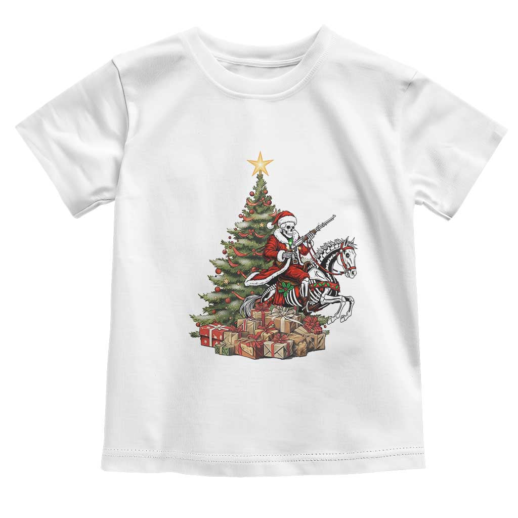 Outlaw Cowboy On Skeleton Horse Toddler T Shirt Dark Western Christmas TS12 White Print Your Wear