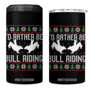 Id Rather Be Bull Riding 4 in 1 Can Cooler Tumbler Rodeo Bull Rider Ugly Christmas Gift TS12 One Size: 16 oz Black Print Your Wear