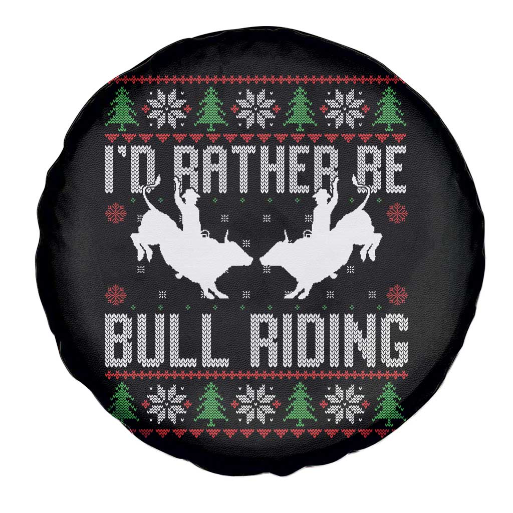 Id Rather Be Bull Riding Spare Tire Cover Rodeo Bull Rider Ugly Christmas Gift TS12 Print Your Wear