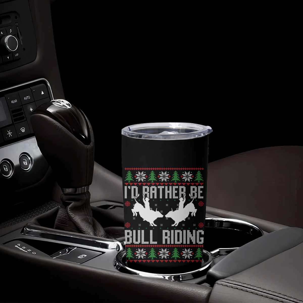 Id Rather Be Bull Riding Tumbler Cup Rodeo Bull Rider Ugly Christmas Gift TS12 Print Your Wear