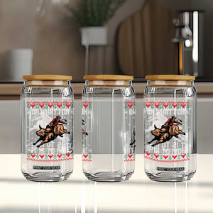 Western Bull Riding Ugly Christmas Glass Can Oh What Fun It Is To Ride TS12 Print Your Wear