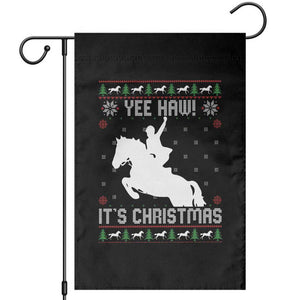 Yee Haw It Is Christmas Garden Flag Funny Ugly Xmas Rodeo Gift For Cowgirl TS12 Black Print Your Wear