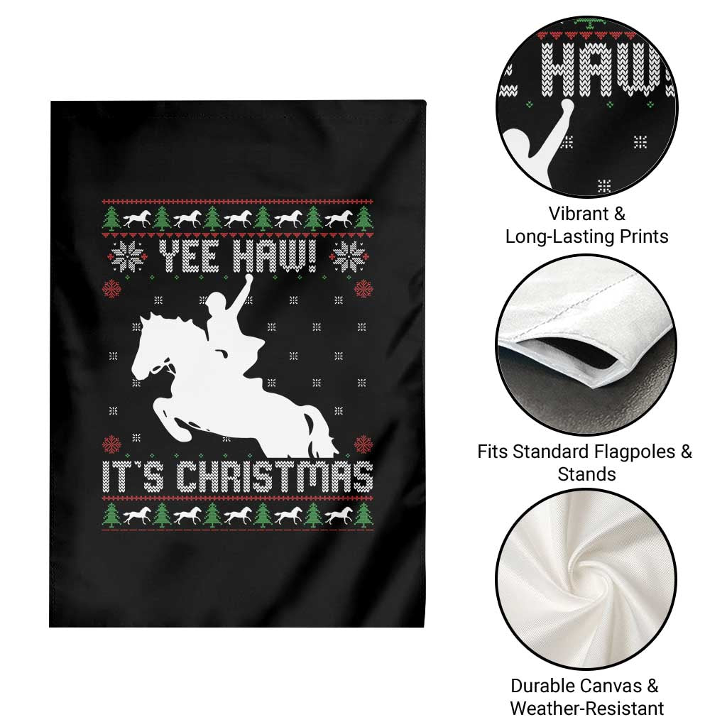 Yee Haw It Is Christmas Garden Flag Funny Ugly Xmas Rodeo Gift For Cowgirl TS12 Print Your Wear