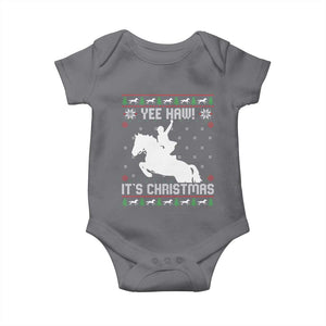 Yee Haw It Is Christmas Baby Onesie Funny Ugly Xmas Rodeo Gift For Cowgirl TS12 Charcoal Print Your Wear