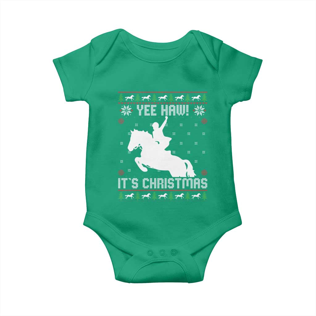 Yee Haw It Is Christmas Baby Onesie Funny Ugly Xmas Rodeo Gift For Cowgirl TS12 Irish Green Print Your Wear