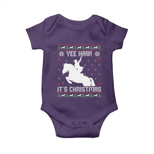 Yee Haw It Is Christmas Baby Onesie Funny Ugly Xmas Rodeo Gift For Cowgirl TS12 Purple Print Your Wear