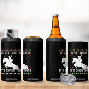Yee Haw It Is Christmas 4 in 1 Can Cooler Tumbler Funny Ugly Xmas Rodeo Gift For Cowgirl TS12 Print Your Wear