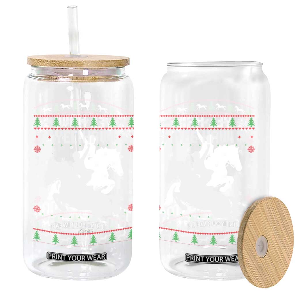 Yee Haw It Is Christmas Glass Can Funny Ugly Xmas Rodeo Gift For Cowgirl TS12 Print Your Wear