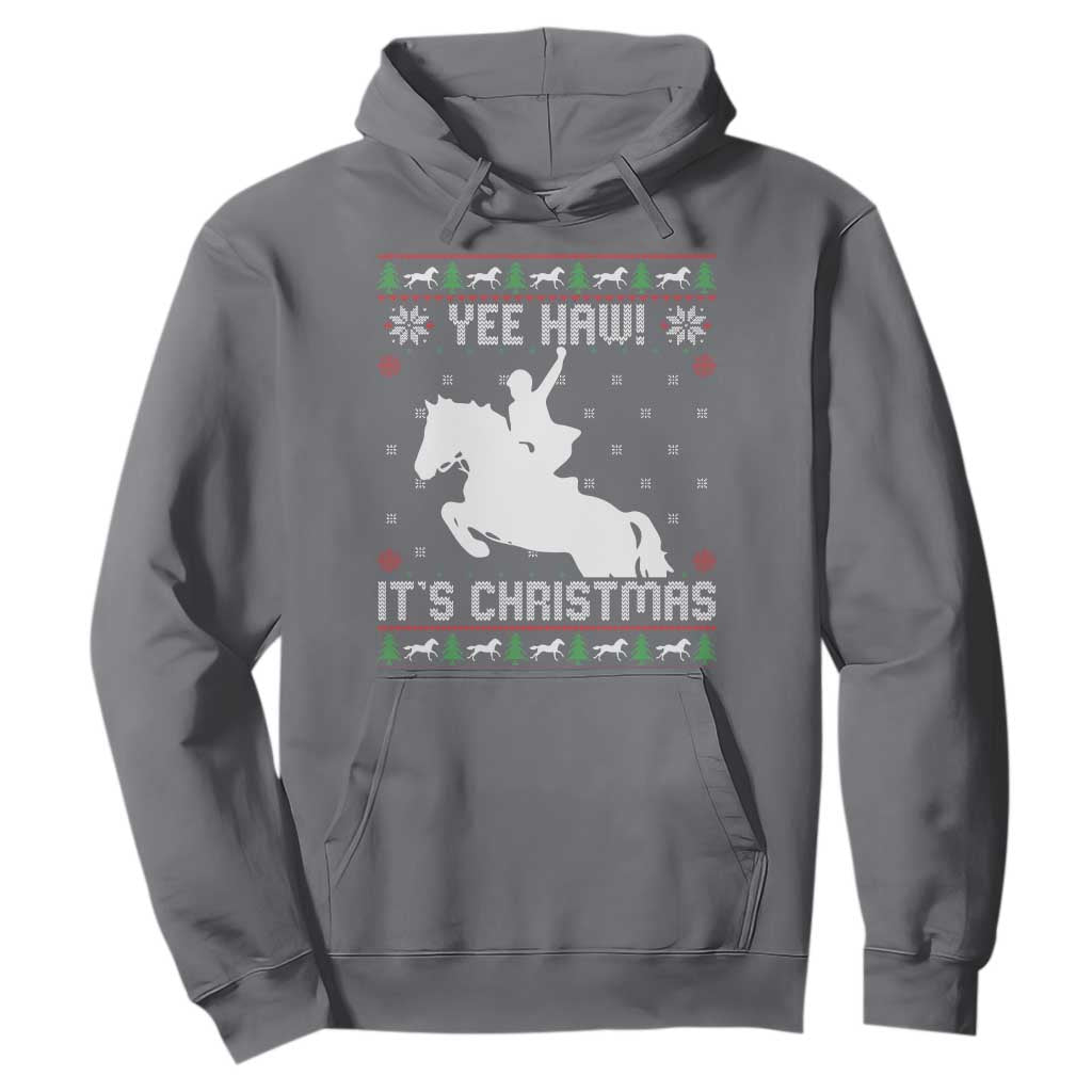 Yee Haw It Is Christmas Hoodie Funny Ugly Xmas Rodeo Gift For Cowgirl TS12 Charcoal Print Your Wear