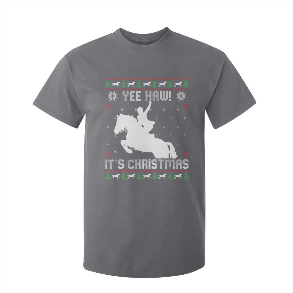 Yee Haw It Is Christmas T Shirt For Kid Funny Ugly Xmas Rodeo Gift For Cowgirl TS12 Charcoal Print Your Wear