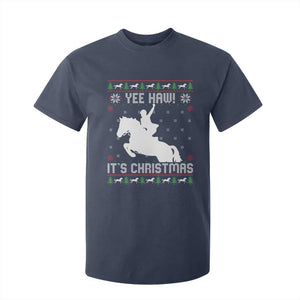 Yee Haw It Is Christmas T Shirt For Kid Funny Ugly Xmas Rodeo Gift For Cowgirl TS12 Navy Print Your Wear