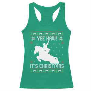 Yee Haw It Is Christmas Racerback Tank Top Funny Ugly Xmas Rodeo Gift For Cowgirl TS12 Irish Green Print Your Wear