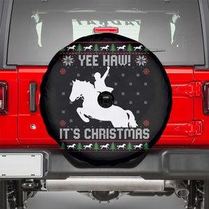 Yee Haw It Is Christmas Spare Tire Cover Funny Ugly Xmas Rodeo Gift For Cowgirl TS12 Black Print Your Wear