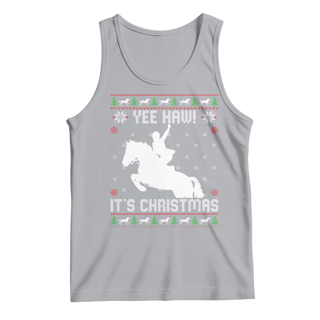 Yee Haw It Is Christmas Tank Top Funny Ugly Xmas Rodeo Gift For Cowgirl TS12 Athletic Heather Print Your Wear