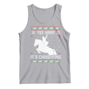 Yee Haw It Is Christmas Tank Top Funny Ugly Xmas Rodeo Gift For Cowgirl TS12 Athletic Heather Print Your Wear
