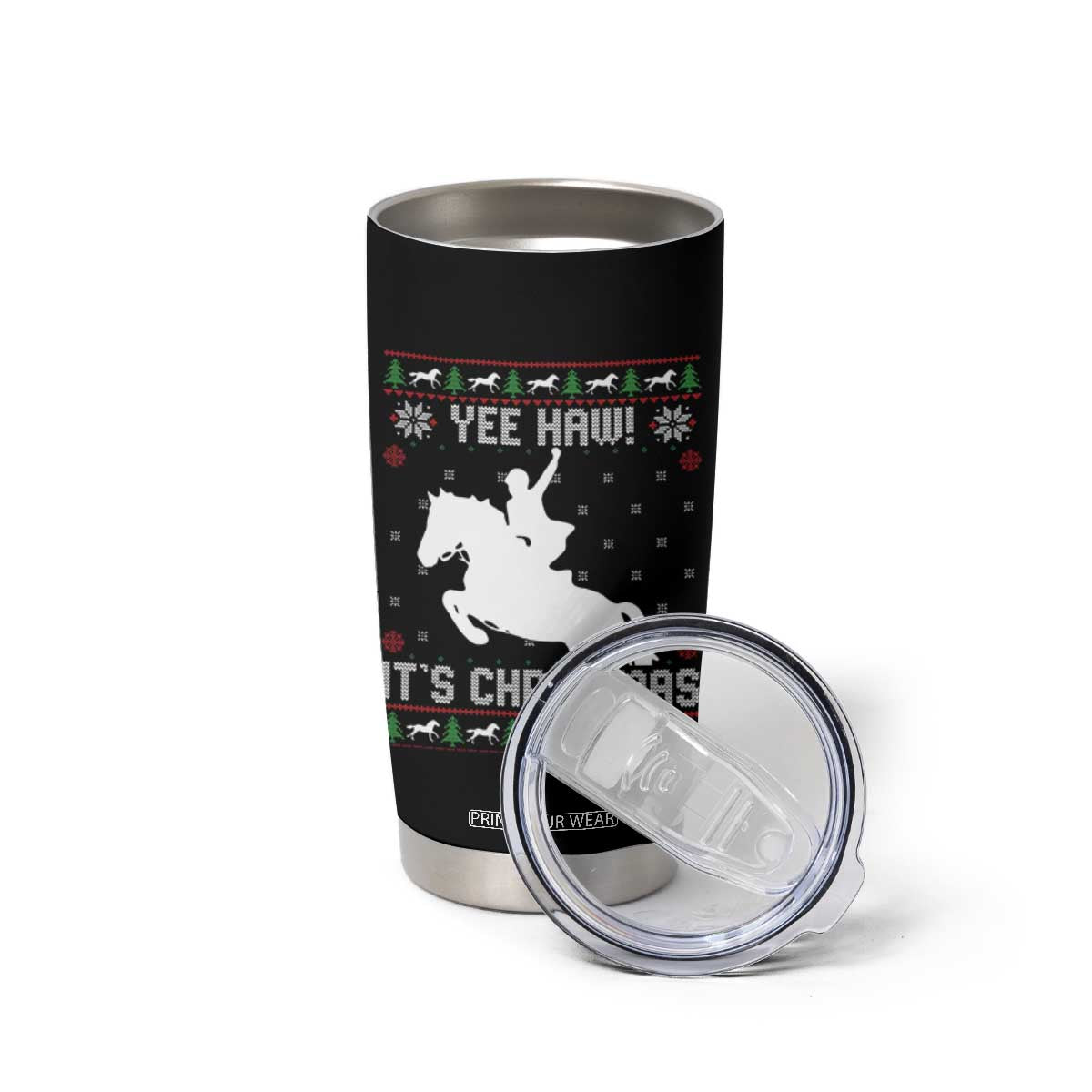 Yee Haw It Is Christmas Tumbler Cup Funny Ugly Xmas Rodeo Gift For Cowgirl TS12 Print Your Wear