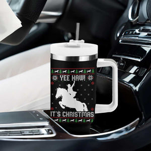 Yee Haw It Is Christmas Tumbler With Handle Funny Ugly Xmas Rodeo Gift For Cowgirl TS12 Print Your Wear