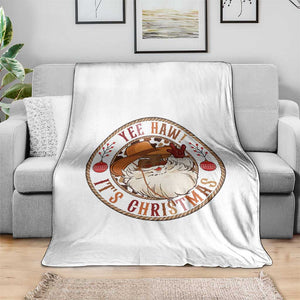 Yee Haw It Is Christmas Throw Blanket Funny Black Santa Cowboy TS12 Print Your Wear
