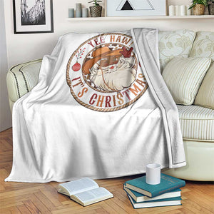 Yee Haw It Is Christmas Throw Blanket Funny Black Santa Cowboy TS12 Print Your Wear