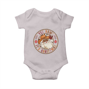 Yee Haw It Is Christmas Baby Onesie Funny Black Santa Cowboy TS12 Ice Gray Print Your Wear