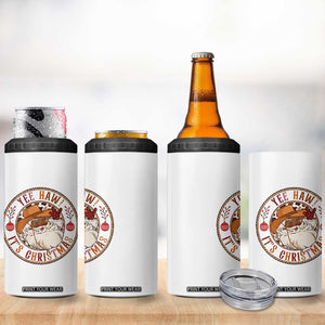 Yee Haw It Is Christmas 4 in 1 Can Cooler Tumbler Funny Black Santa Cowboy TS12 Print Your Wear