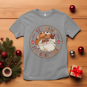 Yee Haw It Is Christmas T Shirt Funny Black Santa Cowboy TS12 Sport Gray Print Your Wear