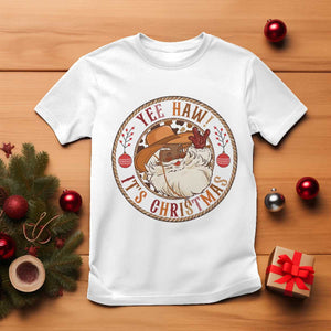 Yee Haw It Is Christmas T Shirt Funny Black Santa Cowboy TS12 White Print Your Wear