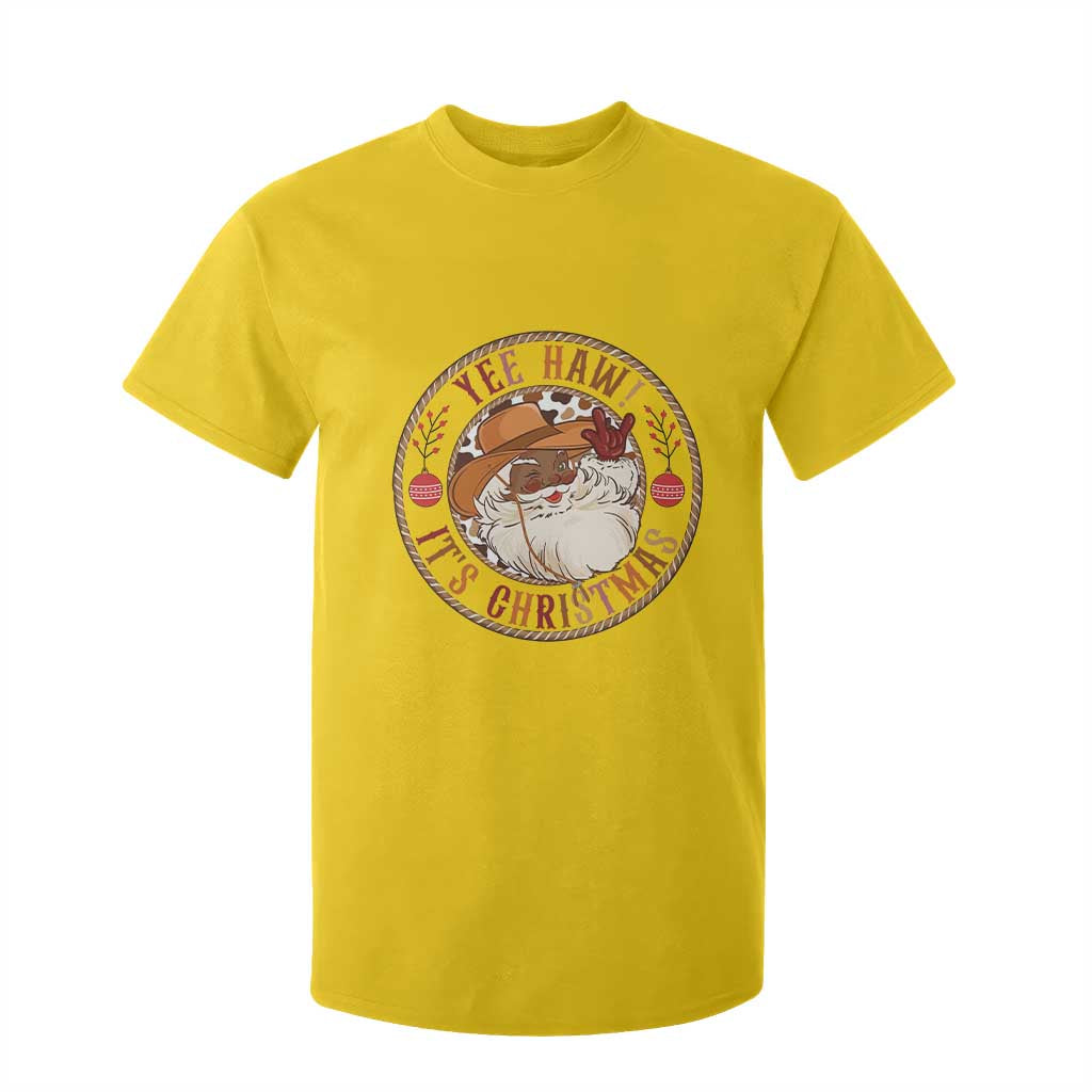 Yee Haw It Is Christmas T Shirt For Kid Funny Black Santa Cowboy TS12 Daisy Print Your Wear