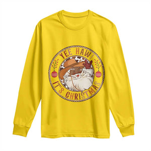 Yee Haw It Is Christmas Long Sleeve Shirt Funny Black Santa Cowboy TS12 Daisy Print Your Wear
