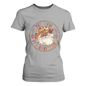 Yee Haw It Is Christmas T Shirt For Women Funny Black Santa Cowboy TS12 Sport Gray Print Your Wear
