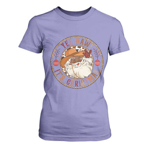 Yee Haw It Is Christmas T Shirt For Women Funny Black Santa Cowboy TS12 Violet Print Your Wear