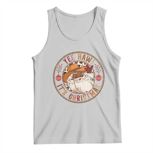 Yee Haw It Is Christmas Tank Top Funny Black Santa Cowboy TS12 Ash Print Your Wear