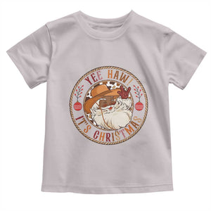 Yee Haw It Is Christmas Toddler T Shirt Funny Black Santa Cowboy TS12 Ice Gray Print Your Wear