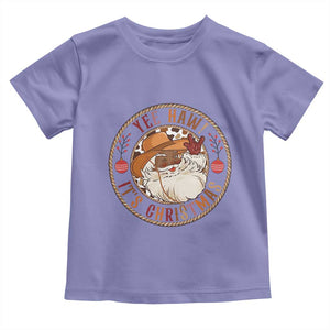Yee Haw It Is Christmas Toddler T Shirt Funny Black Santa Cowboy TS12 Violet Print Your Wear