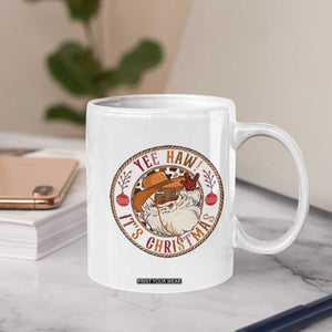 Yee Haw It Is Christmas Coffee Mug Funny Black Santa Cowboy TS12 Print Your Wear