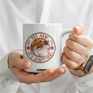 Yee Haw It Is Christmas Coffee Mug Funny Black Santa Cowboy TS12 Print Your Wear
